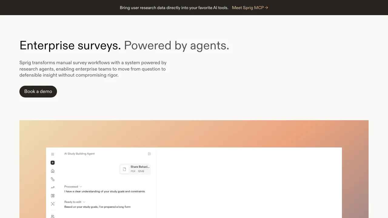 Sprig landing page